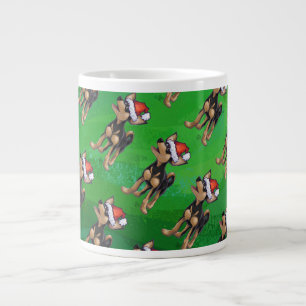 Chihuahua Christmas On Green Giant Coffee Mug