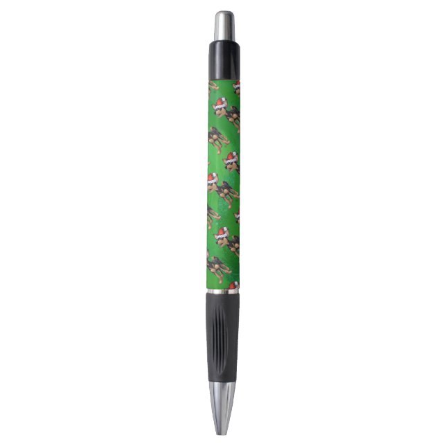 Chihuahua Christmas On Green Pen (Front Vertical)