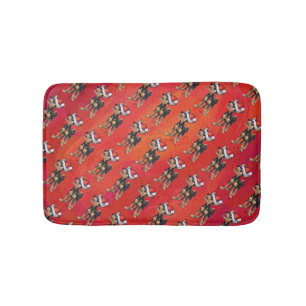 Chihuahua Christmas On Red Bathroom Mat