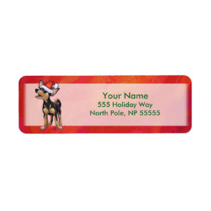 Chihuahua Christmas On Red Label