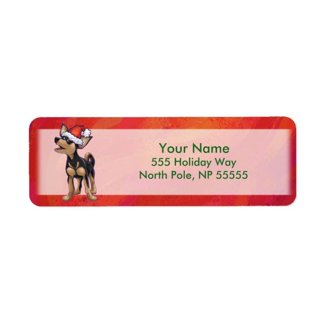 Chihuahua Christmas On Red Label (Front)