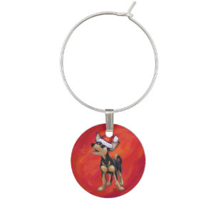 Chihuahua Christmas On Red Wine Charm