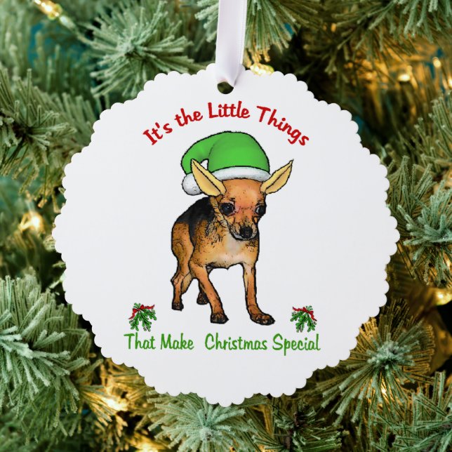 Chihuahua  Christmas Ornament Card (Insitu (Tree))
