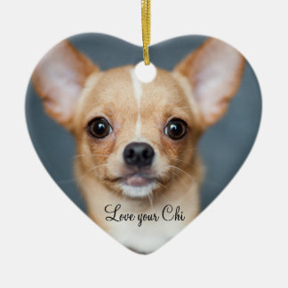 Chihuahua Christmas Ornament Heart Add Photo