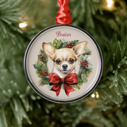 Chihuahua Christmas Pet Memorial Dog Breed Metal Ornament
