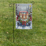 Chihuahua Christmas Red Truck Holiday Garden Flag