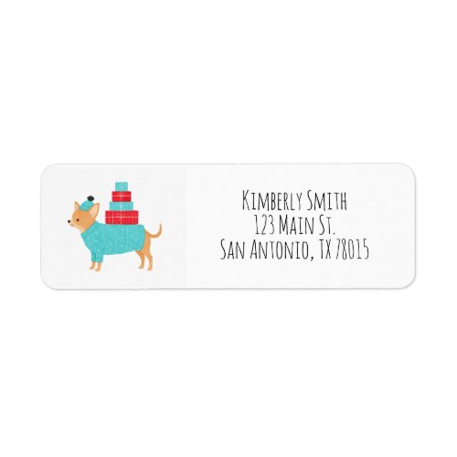 Chihuahua Christmas Return Address Label