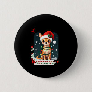 Chihuahua Christmas Santa Ugly Sweater Dog Lover X Button