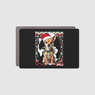 Chihuahua Christmas Santa Ugly Sweater Dog Lover X Car Magnet