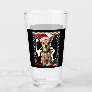 Chihuahua Christmas Santa Ugly Sweater Dog Lover X Glass