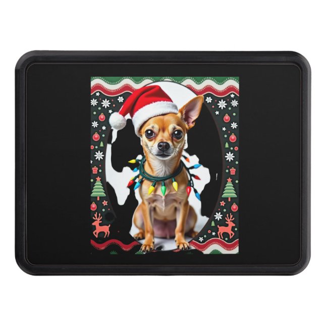 Chihuahua Christmas Santa Ugly Sweater Dog Lover X Hitch Cover (Front)