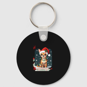 Chihuahua Christmas Santa Ugly Sweater Dog Lover X Keychain