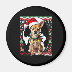 Chihuahua Christmas Santa Ugly Sweater Dog Lover X Magnet