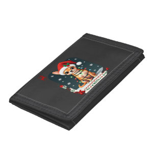 Chihuahua Christmas Santa Ugly Sweater Dog Lover X Tri-fold Wallet