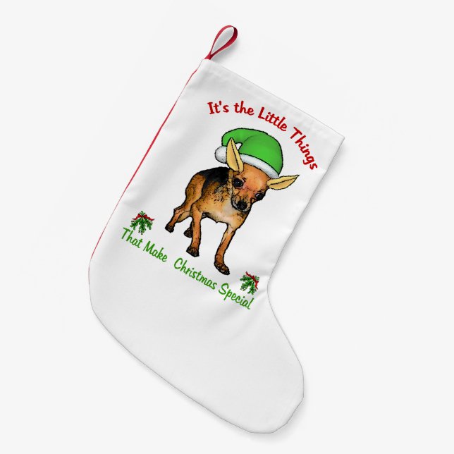 Chihuahua  Christmas Small Christmas Stocking (Front (Hanging))
