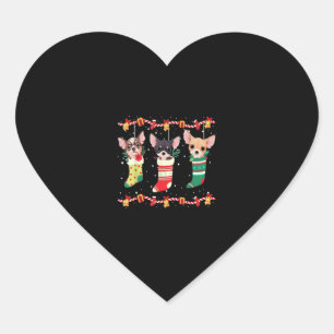 Chihuahua Christmas Socks Lights Funny Xmas Dog Lo Heart Sticker