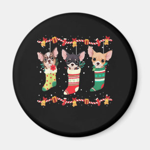 Chihuahua Christmas Socks Lights Funny Xmas Dog Lo Magnet