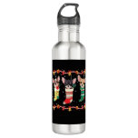 Chihuahua Christmas Socks Lights Funny Xmas Dog Lo Stainless Steel Water Bottle