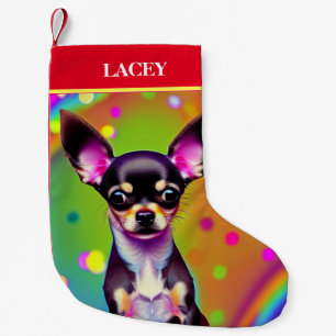 CHIHUAHUA Christmas Stocking with name.