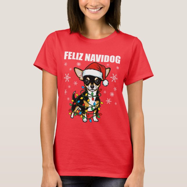 Chihuahua Christmas T-Shirt (Front)