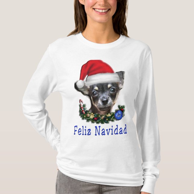 Chihuahua  Christmas T-Shirt (Front)