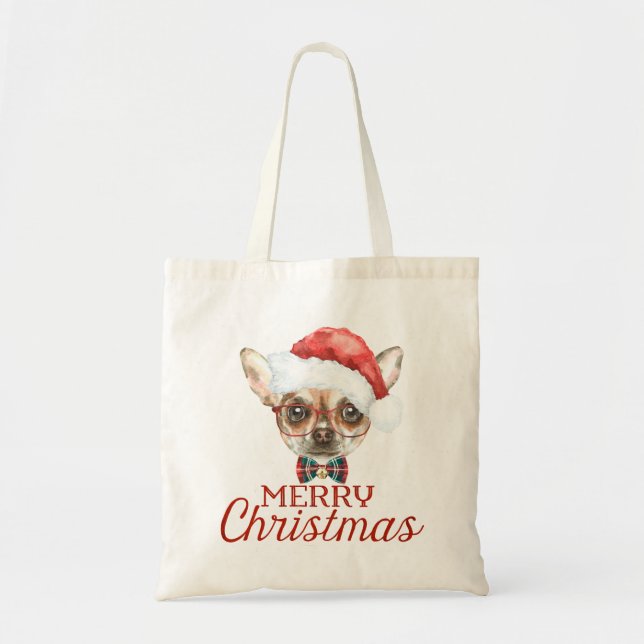 Chihuahua Christmas Tote Bag (Front)