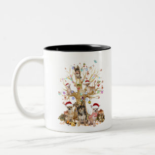 Chihuahua christmas tree ornament dog lover Two-Tone coffee mug
