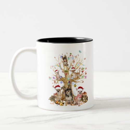 Chihuahua christmas tree ornament dog lover Two_Tone coffee mug