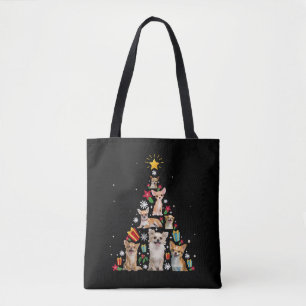 chihuahua christmas tree xmas gift tote bag