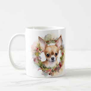 Chihuahua Christmas Wreath Festive Pup Coffee Mug
