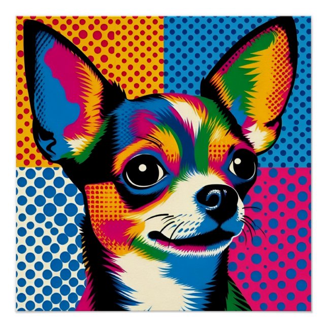Chihuahua, Colorful Pop Art Style, Poster (Front)