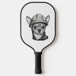 Chihuahua Construction Worker Construction Pickleball Paddle