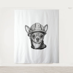 Chihuahua Construction Worker Construction Tapestry
