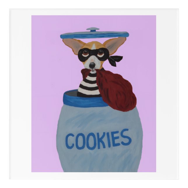 Chihuahua Cookie Thief Acrylic Print (Front)