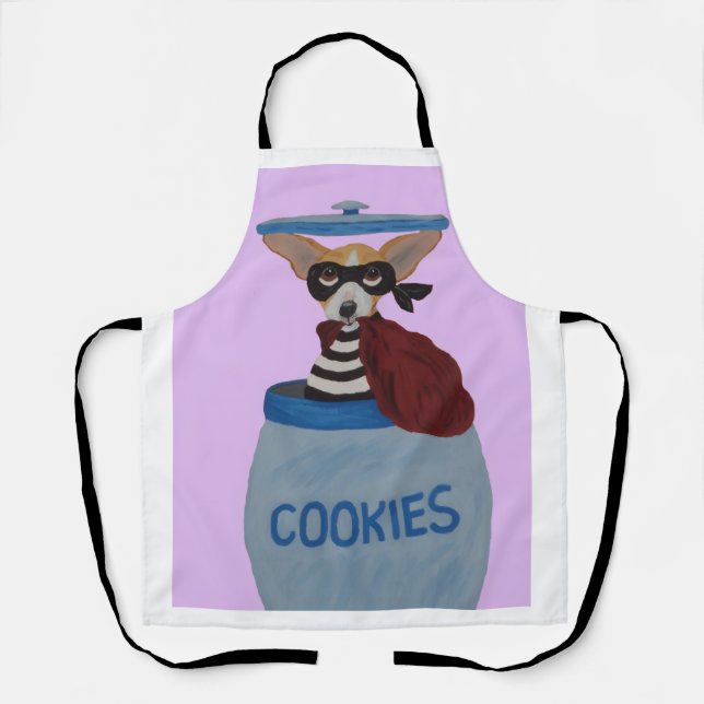 Chihuahua Cookie Thief Apron (Front)