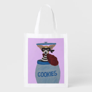 Chihuahua Cookie Thief Grocery Bag