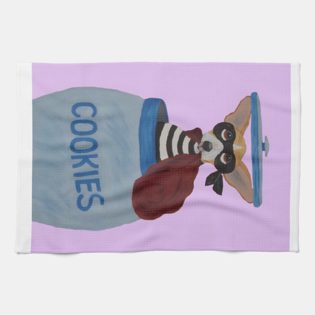 Chihuahua Cookie Thief Kitchen Towel (Horizontal)