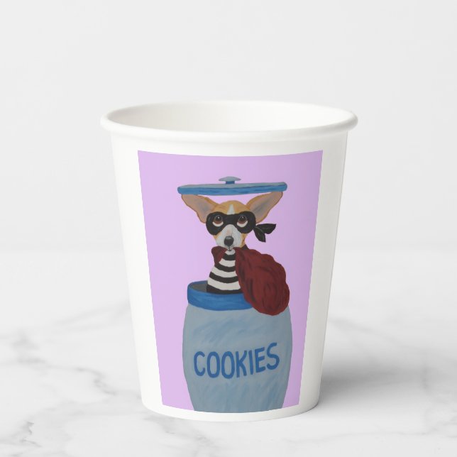 Chihuahua Cookie Thief Paper Cups (Back)