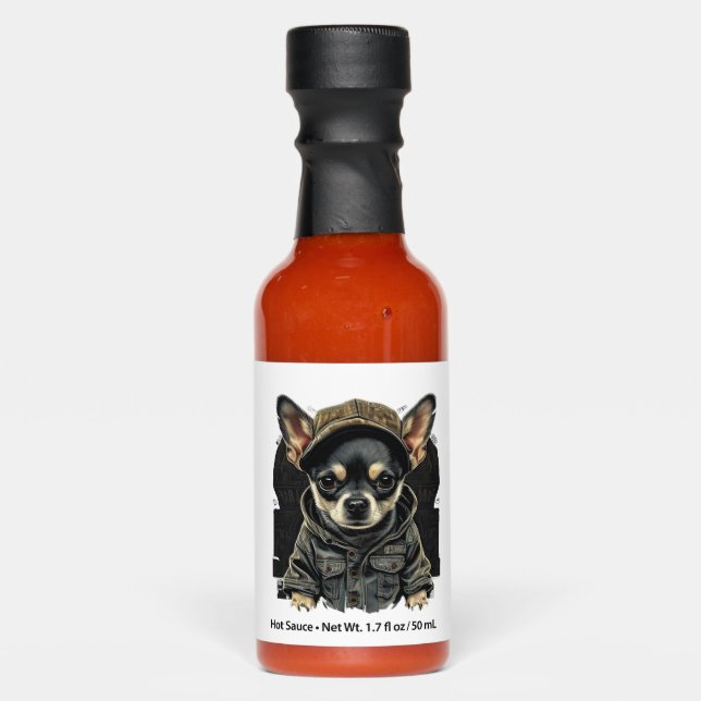 Chihuahua Cool Dog Rap Hip-Hop Gangster Hot Sauces (Front)