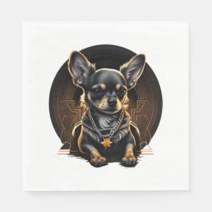 Chihuahua Cool Dog  Rap  Hip-Hop  Gangster       Napkins