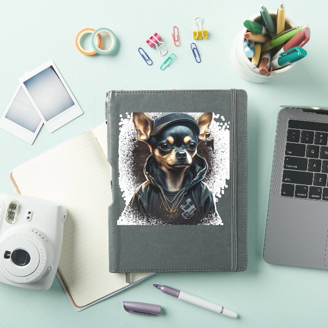 Chihuahua Cool Dog Rap Hip-Hop Gangster Sticker (iPad Cover)