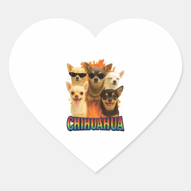 Chihuahua Copy Heart Sticker (Front)