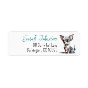 Chihuahua Cute Colorful Cartoon Chi Return Address Label