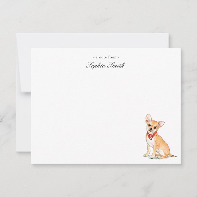 Chihuahua cute Custom Flat Thank You Notes (Front)