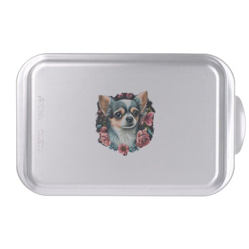 Chihuahua  Cute Dog  Beautiful  Flowers  Girl      Cake Pan