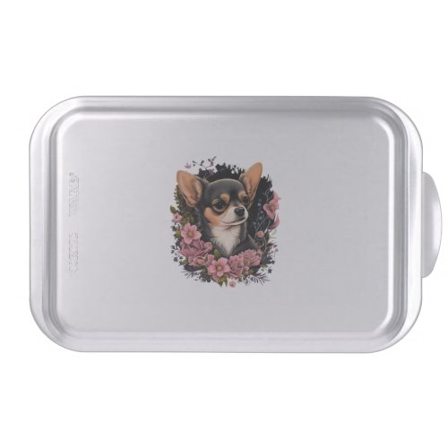 Chihuahua  Cute Dog  Beautiful  Flowers  Girl      Cake Pan