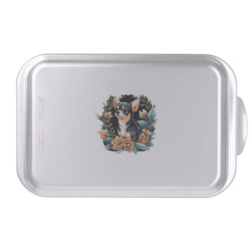 Chihuahua  Cute Dog  Beautiful  Flowers  Girl  Cake Pan