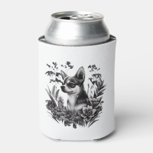 Chihuahua Cute Dog Beautiful Flowers Girl Can Cooler