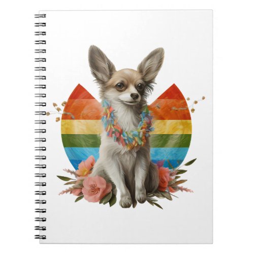 Chihuahua Cute Dog Beautiful Flowers Girl Notebook