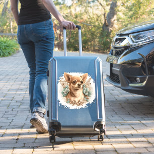 Chihuahua Cute Dog Beautiful Flowers Girl Sticker